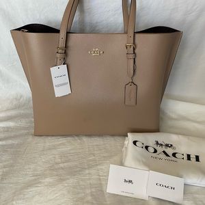 COACH Taupe Leather Mollie Tote - NEW